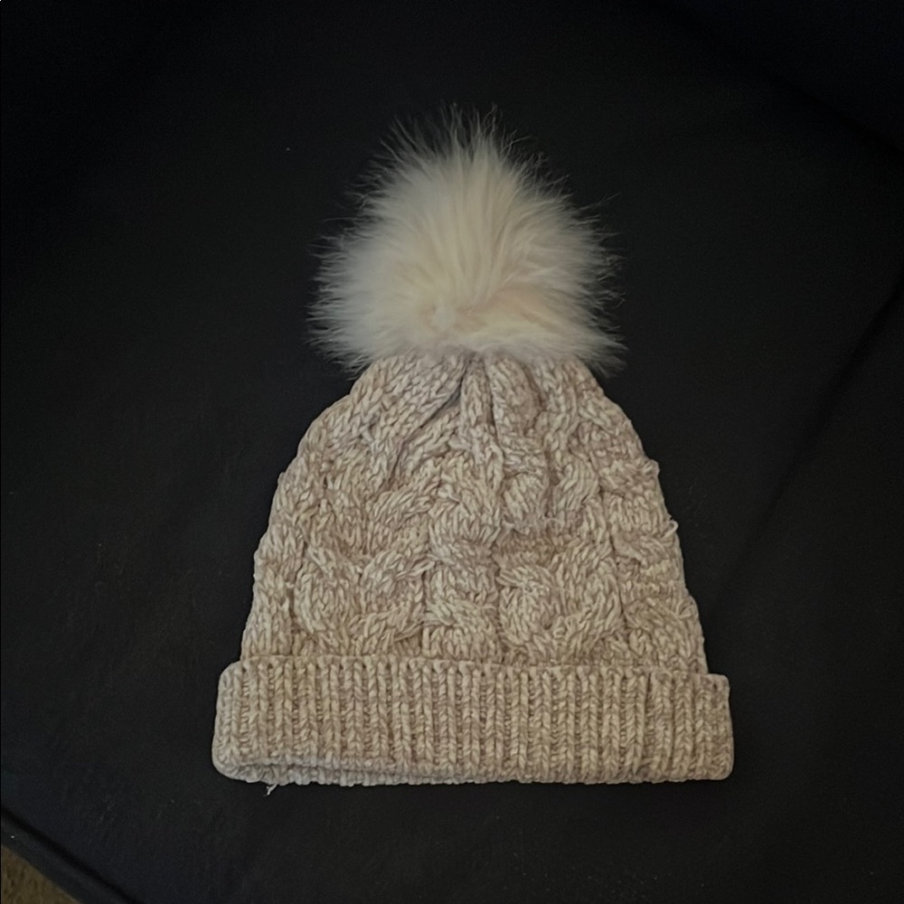 Steve Madden Textured Knit Beanie with Pom